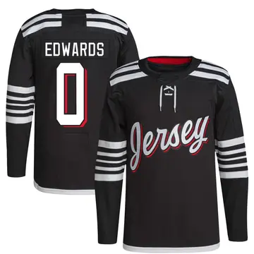 Youth Ethan Edwards New Jersey Devils ＃0 Authentic Black 2021/22 Alternate Primegreen Pro Player Jersey